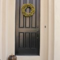 black painted entry door