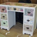 Little Girls Modpodged and Antiqued Desk