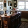 dresser to island with copper countertop