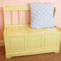 kids toy box refinished painted toy box trunk bench