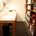 Crafting space from basement storage room