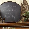 upcycled table top to chalkboard