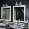 black and white painted bathroom