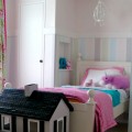 little girls striped wall bedroom