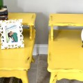 matching yellow painted end tables