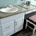 Using an antique shutter as a couter top