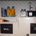 laundry closet redo stencil wall remodelaholic.com (600x300)