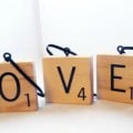 Scrabble tile Christmas tree ornaments