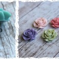 resin rose earrings