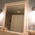 bathroom renovation with new wood grain tile