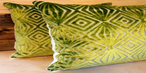 green velvet pillows feature