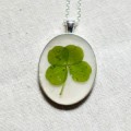 pressed four leaf clover jewelry from Studio Botanica
