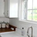 County Kitchen With DIY Reclaimed Wood Countertop