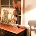Dining Room - New Lighting, Tablescape And Chevron Painted Curtains