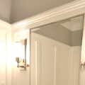 powder room transformed with molding on walls 1