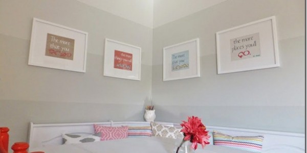 Ombre Painted Walls in Dining Nook