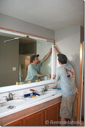 Framing a large bathroom mirror (16)