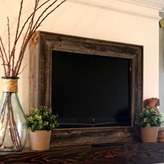 wall mount TV frame building tutorial rustic salvaged wood frame tutorial
