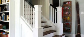 Staircase makeover removing carpet from stairs