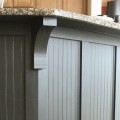 black board and batten kitchen island makeover with corbels