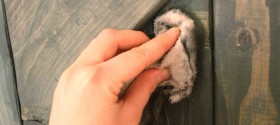 color washing the barn door, so the wood grain still shows (10)