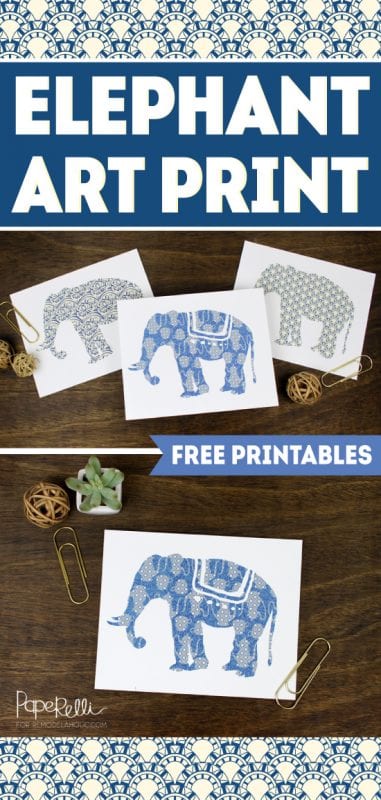 Elephant Art Prints | designed by Paperelli for Remodelaholic.com