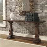 Gorgeous console table for an entryway, just like something I saw on Fixer Upper | 100+ Beautiful Mudrooms and Entryways at Remodelaholic.com
