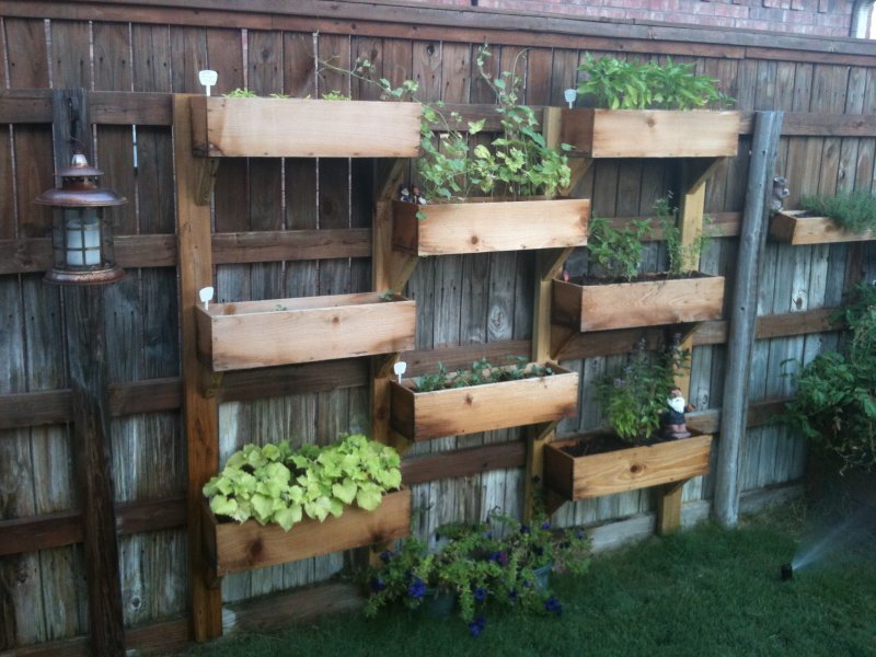 Vertical Wood Box Planters