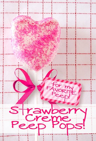 Chocolate Covered Strawberry Peeps Pops