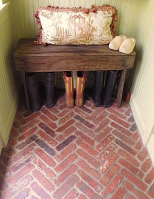 Herringbone Brick Mudroom Floor