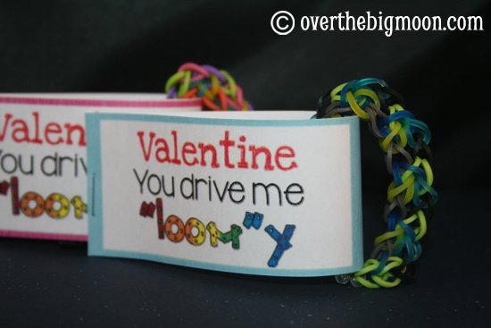 Valentine, you drive me LOOM-y bracelet tag