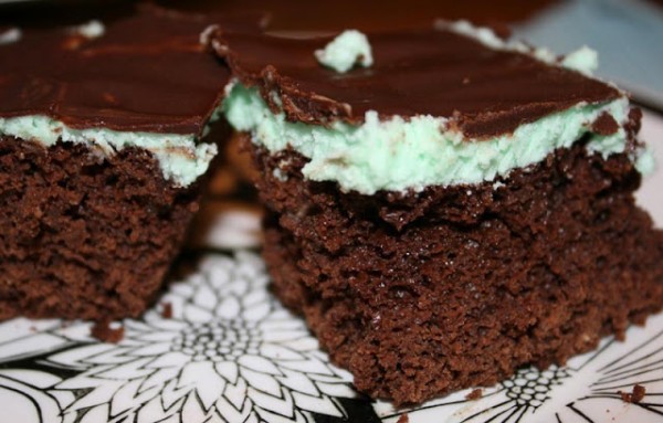 Less guilt Brownies with Mint Frosting!