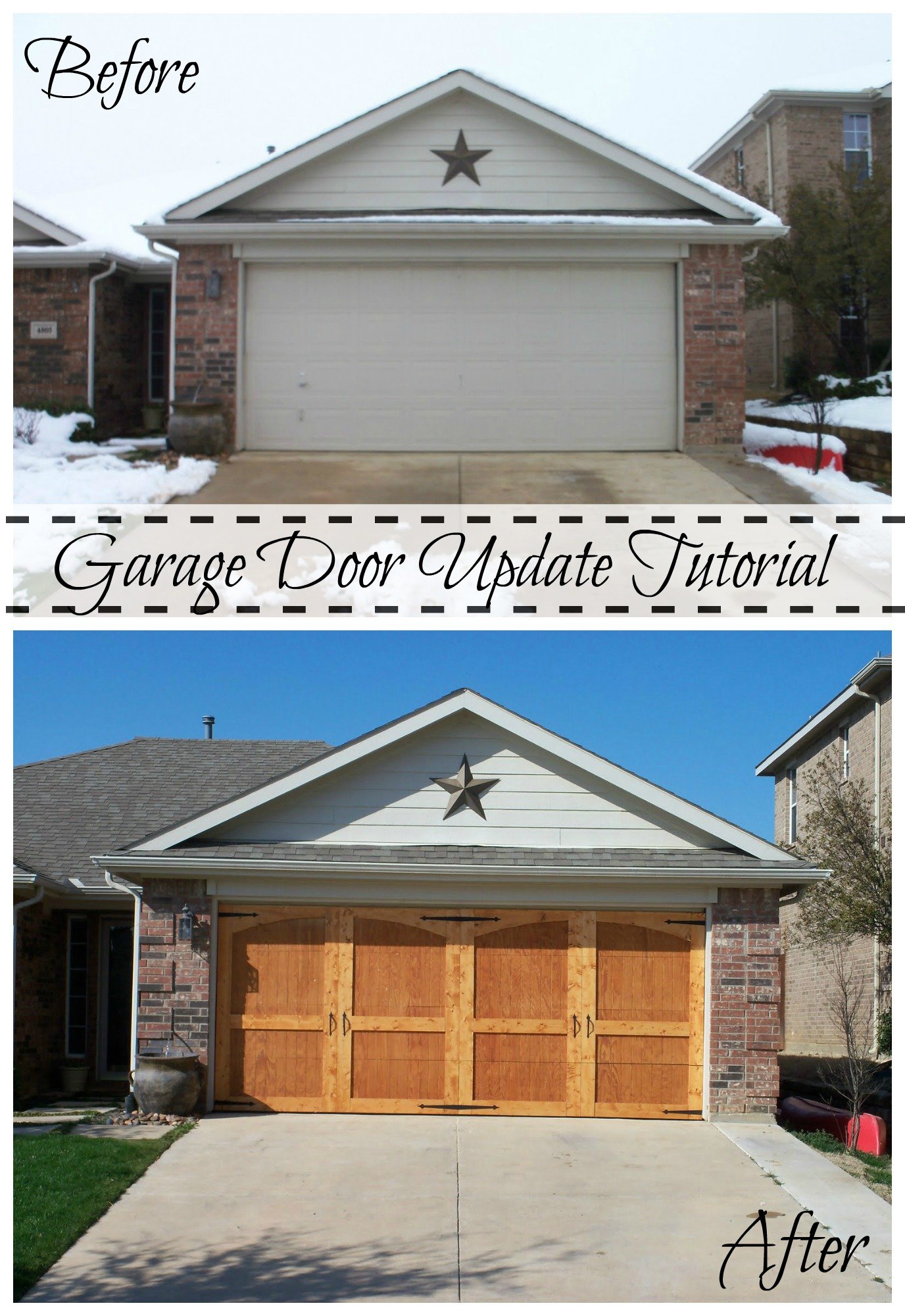 Ugly Garage Door BeGone! Carriage Door Tutorial! Remodelaholic