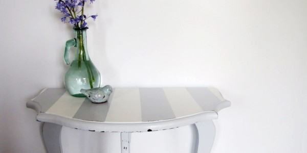 striped console table