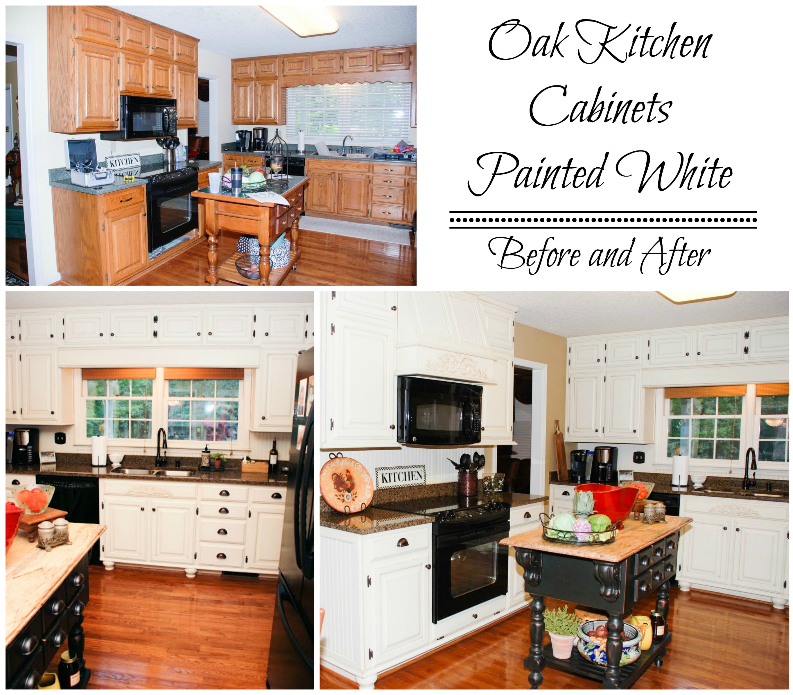 From Oak Kitchen Cabinets to Painted White Cabinets | Remodelaholic