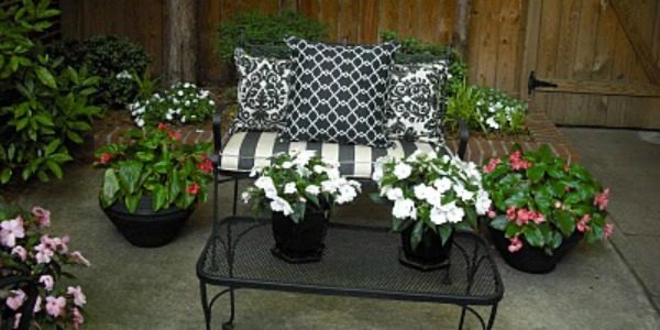 updated patio with furniture