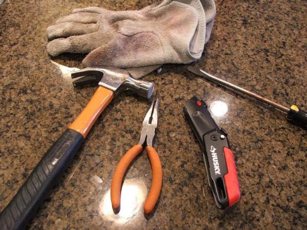 4 DIY Redo Of Carpeted Stairs, Tools For Pulling Up Carpet, By Cleverly Inspired, Featured On @Remodelaholic