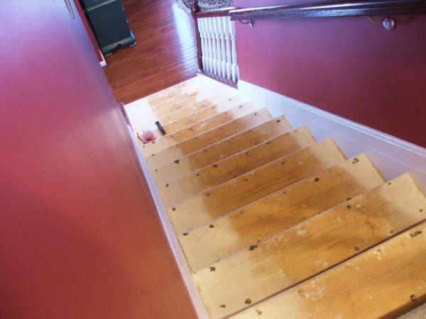 9 DIY Stairway Makeover, Carpet To Wood, By Cleverly Inspired, Featured On @Remodelaholic