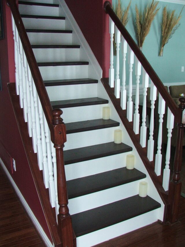 How To Update Your Staircase For Less Than $100, Carpet To Wooden, By Cleverly Inspired, Featured On @Remodelaholic
