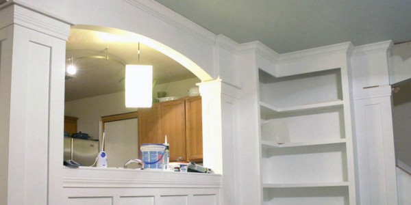 Living Room Installing Built-in Bookcases