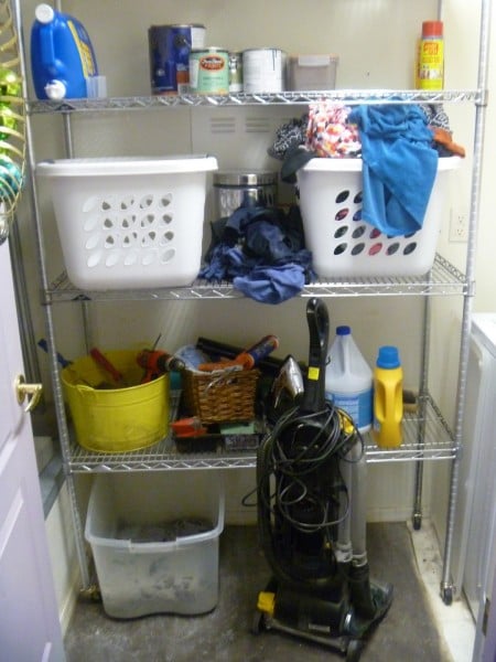 Beautiful Blue Laundry Room Makeover Laundry storage (2)