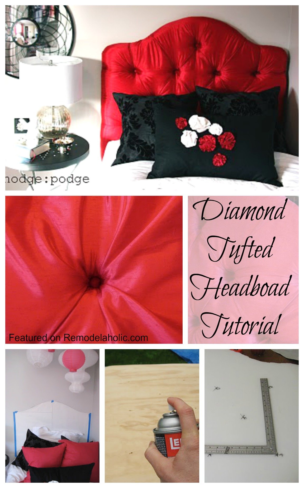 How to Make a Diamond Tufted Headboard Remodelaholic