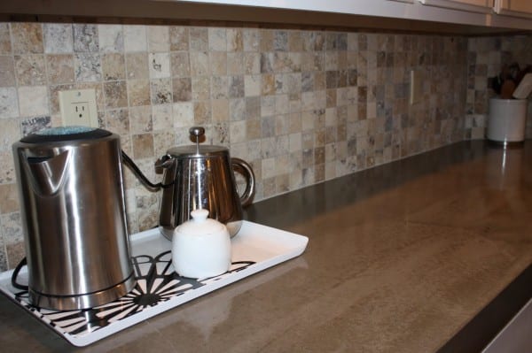 35 DIY Concrete Countertop And New Backsplash, By Design Stocker Featured On @Remodelaholic