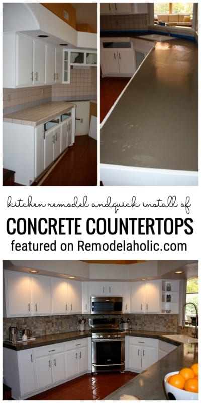 Change Up Your Kitchen With A Quick Install Of Concrete Countertops Featured On Remodelaholic.com