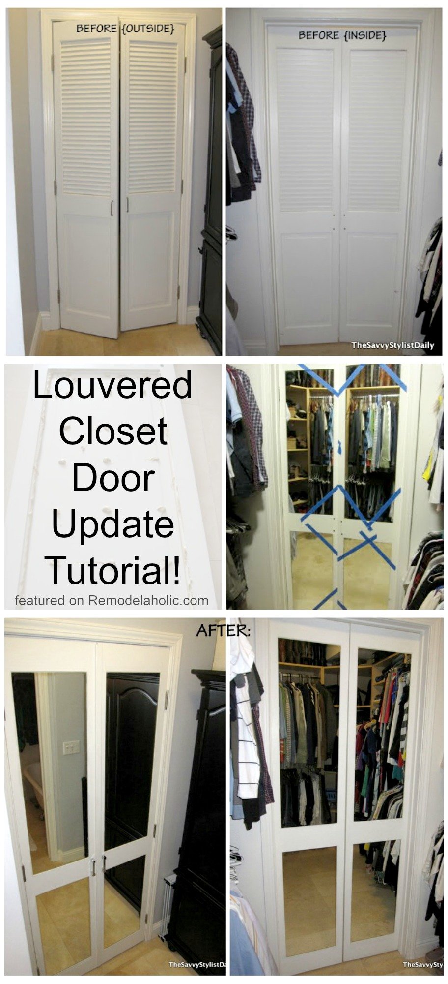 DIY Mirrored Closet Door Makeover Remodelaholic