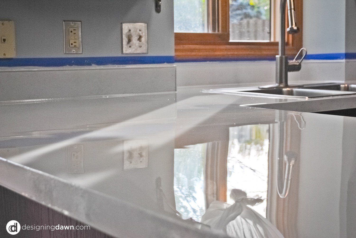 Glossy Painted Kitchen Counter Top Tutorial Remodelaholic