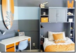Blue Boys Bedroom Makeover With Chevron Curtains | Remodelaholic