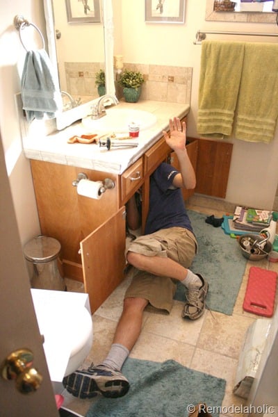 bathroom faucet install on my back