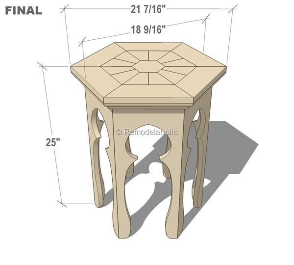moroccan side table inlaid free moroccan side table plans final with dimensions remodelaholic hexagonal moroccan side table plans moroccan side table inlaid free moroccan side table plans final with dimensions remodelaholic hexagonal moroccan side table plans