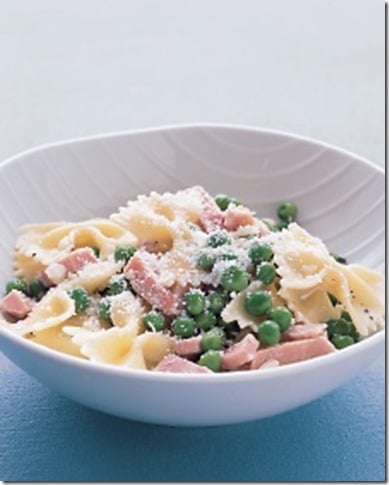Martha Stewart Bow ties with peas and ham